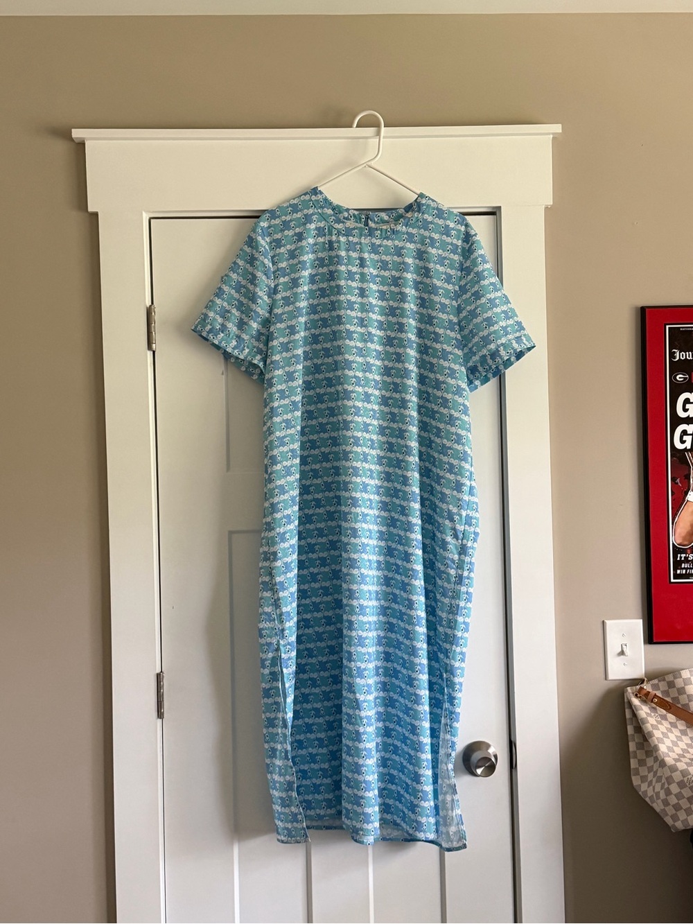 Tuckernuck Light Blue Patterned Midi Dress